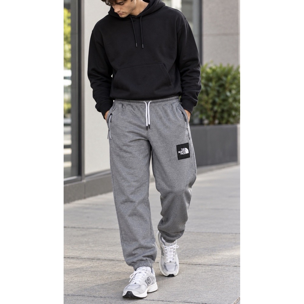 The North Face Men's Heavyweight Box Fleece Sweatpants Size Large Heather Gray